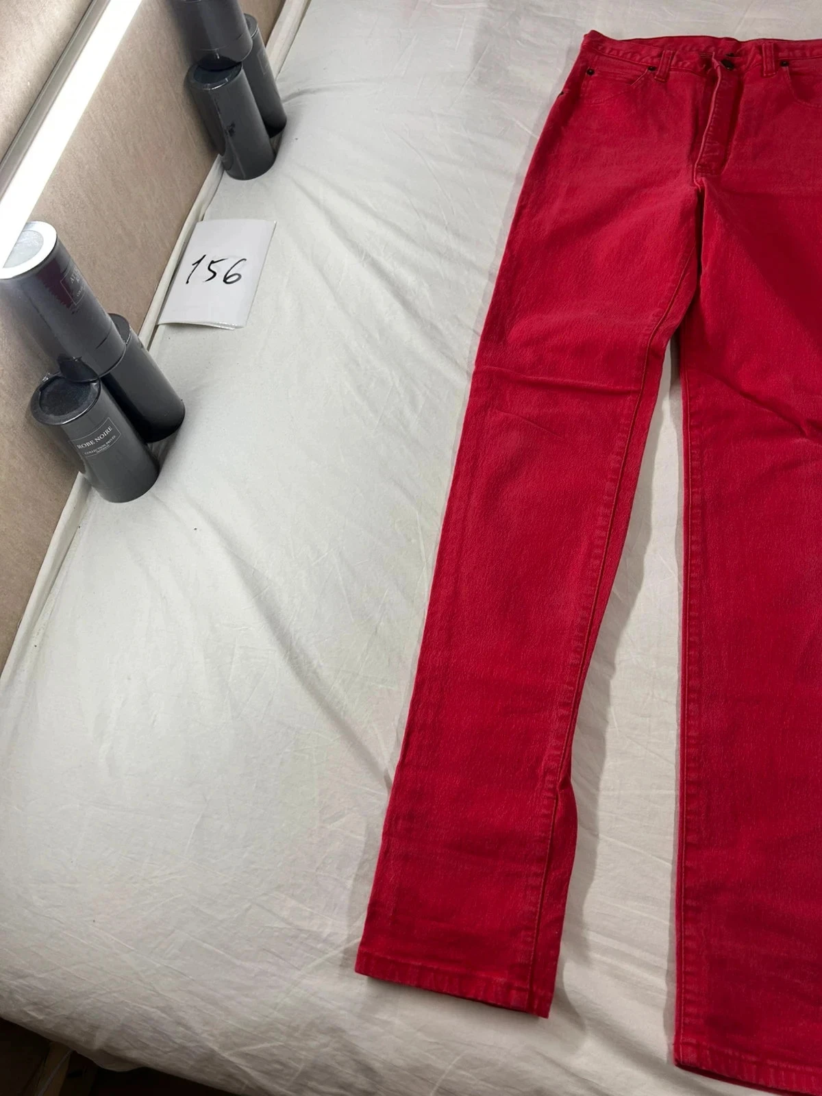 Rode vintage hoge taille jeans – photo 3